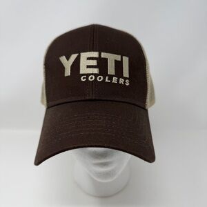 Yeti Coolers Mesh Snap Back Truckers Cap Brown Unisex OS